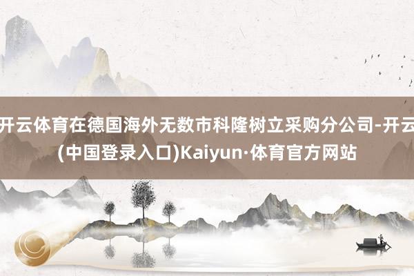 开云体育在德国海外无数市科隆树立采购分公司-开云(中国登录入口)Kaiyun·体育官方网站