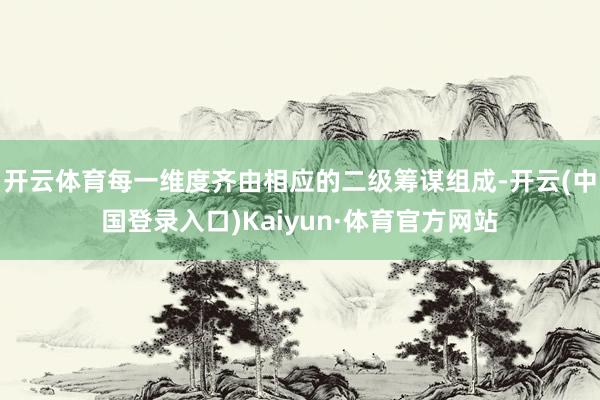 开云体育每一维度齐由相应的二级筹谋组成-开云(中国登录入口)Kaiyun·体育官方网站