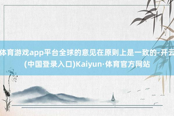 体育游戏app平台全球的意见在原则上是一致的-开云(中国登录入口)Kaiyun·体育官方网站