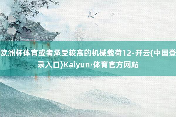 欧洲杯体育或者承受较高的机械载荷12-开云(中国登录入口)Kaiyun·体育官方网站