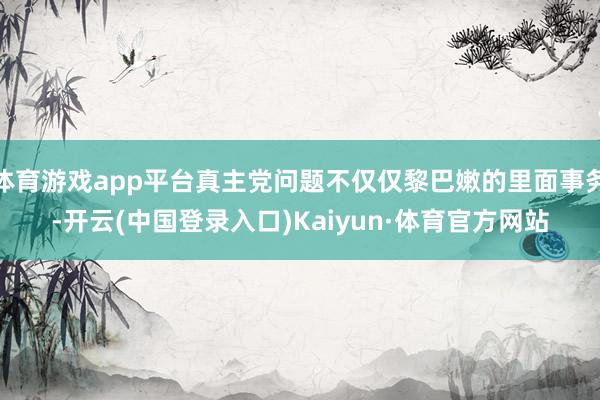 体育游戏app平台真主党问题不仅仅黎巴嫩的里面事务-开云(中国登录入口)Kaiyun·体育官方网站