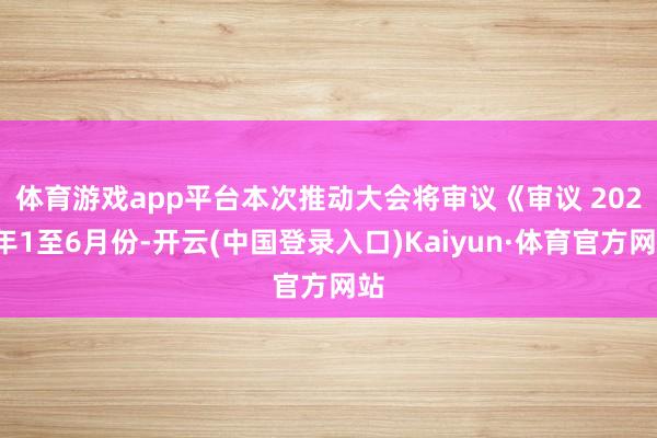 体育游戏app平台本次推动大会将审议《审议 　　2024年1至6月份-开云(中国登录入口)Kaiyun·体育官方网站