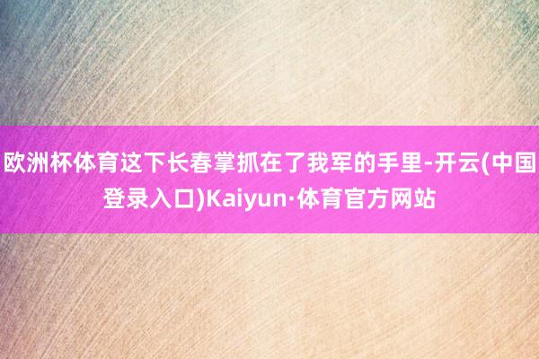 欧洲杯体育这下长春掌抓在了我军的手里-开云(中国登录入口)Kaiyun·体育官方网站