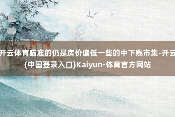 开云体育瞄准的仍是房价偏低一些的中下贱市集-开云(中国登录入口)Kaiyun·体育官方网站