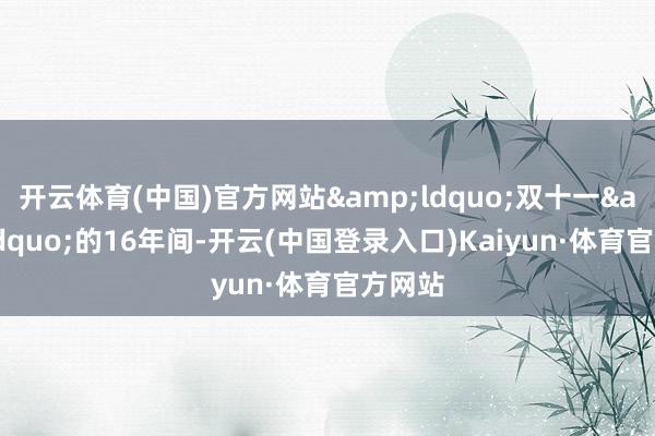 开云体育(中国)官方网站&ldquo;双十一&rdquo;的16年间-开云(中国登录入口)Kaiyun·体育官方网站